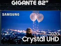 Smart TV Samsung Crystal UHD TU8000 4K 82, Borda Infinita, Visual Livre de Cabos e Wi-Fi – UN82TU8000GXZD”