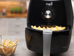 -Fritadeira Elétrica sem Óleo/Air Fryer Nell Smart – Preta 2,4L com Timer —