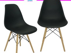 Kit 2 Unidades Cadeira Charles Eiffel Eames Fortt Preta – FT-18090