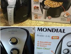 Fritadeira Elétrica Sem Óleo/Air Fryer Mondial – Pratic AF-20 Preta e Prata 2,4L com Timer 110V