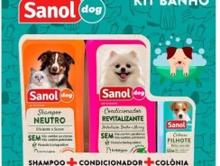 Shampoo para cachorros + condicionador e Colônia, Kit Sanol banho