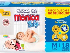 Fralda Turma da Monica Baby Jumbinho M 18 Unidades