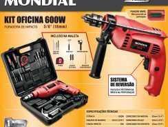 Furadeira de Impacto 3/8″ Mondial FFI-07 com Maleta e Acessórios – 600W