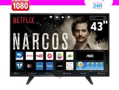 Smart TV LED 43″ Full HD AOC LE43S5970 com Wi-Fi, Conversor Digital Integrado, App Gallery, Botão Netflix, Entradas HDMI e USB