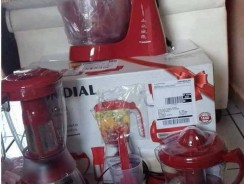 Kit Mondial Gourmet Red Premium Inox: Batedeira + Liquidificador + Espremedor de Frutas – Vermelho/Inox