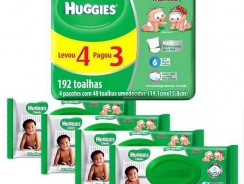 Leve 4 Pague 3 Toalhas Umedecidas 48 unidades Huggies – Total 192 Unidades