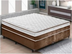 Cama Box Queen size (Box + Colchão) LightSpuma – Mola Ensacada/Pocket 65cm de Altura Excellence