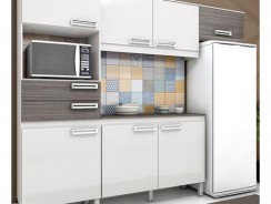 Cozinha Compacta Com Balcão 7 Portas E 2 Gavetas – B107 – Briz Branco/Gris