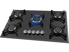 Cooktop à Gás 5 Bocas Cook Chef 5 Bisote Preto Bivolt