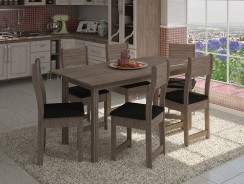 Conjunto Mesa de Jantar Dallas com 6 cadeiras em MDP INDEKES