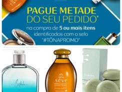 Compre 5 produtos Natura e pague METADE DO PEDIDO + 10% no cupom extra