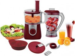 Multiprocessador de Alimentos Philco All In One 2 velocidades + Pulsar Vermelho – 800w