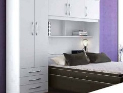 Guarda-Roupa | Roupeiro Modulado Casal com 5 Portas 3 Gavetas Prateleira Cabideiro e Baú Embutido – Branco – Herval