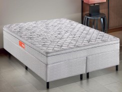 Cama Box Queen Size (Box + Colchão) Inducol – Mola Pocket 64cm de Altura Union