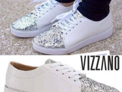 Tênis Vizzano Glitter – Branco e prata