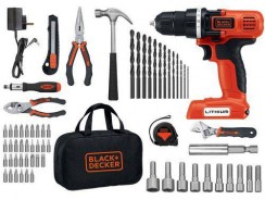 Parafusadeira à Bateria de Lítio Íon Black & Decker LDX172PK-BR Ion 8v Preta e Laranja