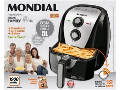 Fritadeira Sem Oleo Air Fryer Mondial AF-17 Grand Family 5L Preta