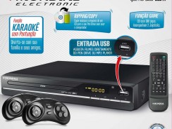 DVD Player Mondial Game Star II D-14 com Karaokê, Função Game, Entrada USB e Ripping