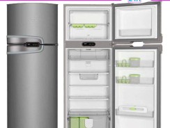 Geladeira Consul Frost Free Duplex 340 litros cor Inox com Prateleiras Altura Flex CRM38NK