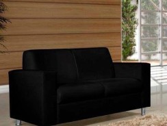 Sofá American Comfort 2 Lugares Roma – Tecido Corino Preto