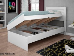 Cama Baú Solteiro Framar Móveis Space – Branco