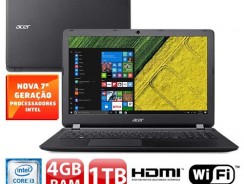 Notebook Acer Core i3-7100U 4GB 1TB Tela 15.6” Windows 10 Aspire ES1-572-36FV